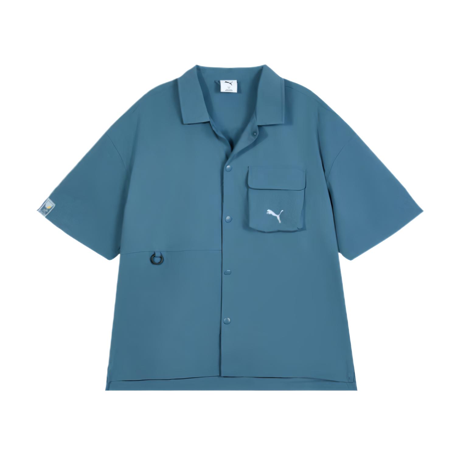 PUMA ESS Shirts Men s Sea Blue Lapel Moderate 633869-80 M(175/96A)