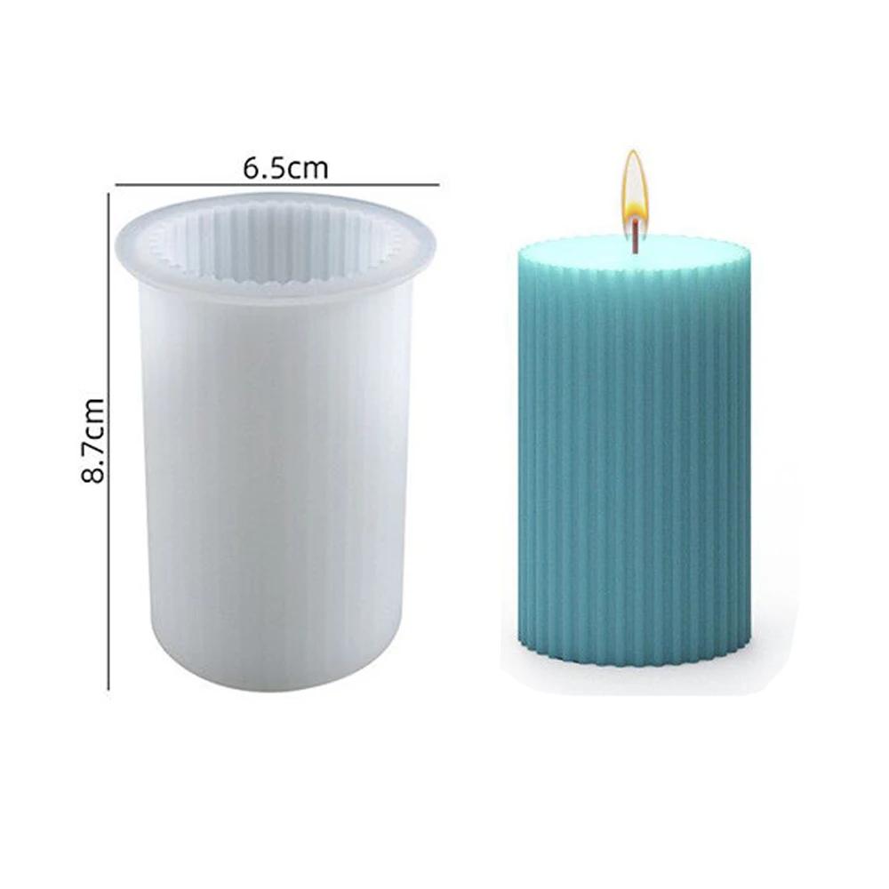 3D Cylinder Candle Mold DIY Silicone Candle Mold Cake Resin Molds 3D Art Wax Candle Making Mould Silicone Handmade Soap Molds