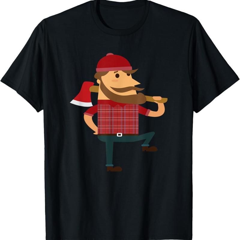 

Lumberjack Hipster Mountain Man Flannel Axe T Shirt - Men s Summer Cotton Graphic Tee 5XL різнокольоровий