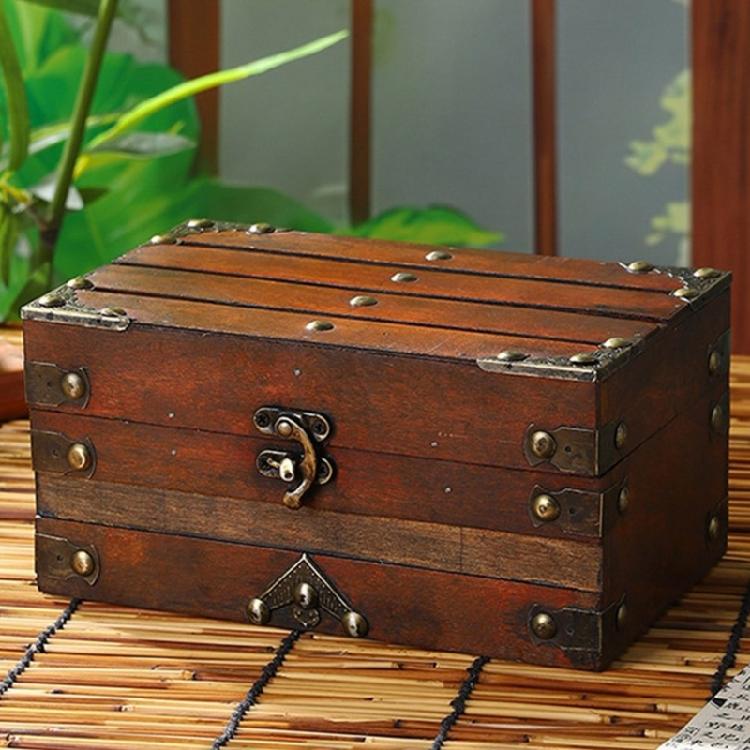 Multipurpose Decorative Jewelry Box With Compartment Dividers Safe Key Lock Wood Storage Cabinet