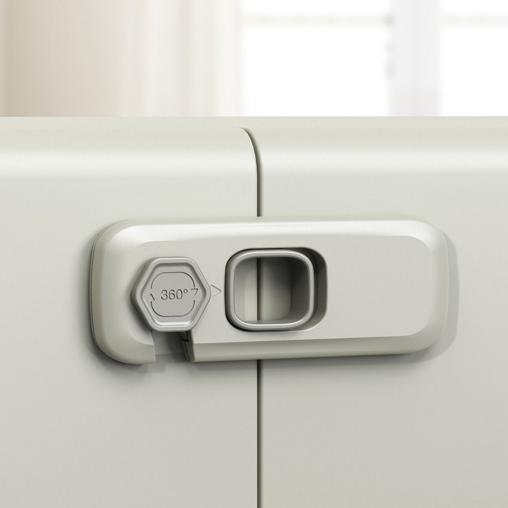 2Pcs Sticky Adhesive Pads Cabinet Lock No Tools Installation Drawer Door Locks  Baby Proofing