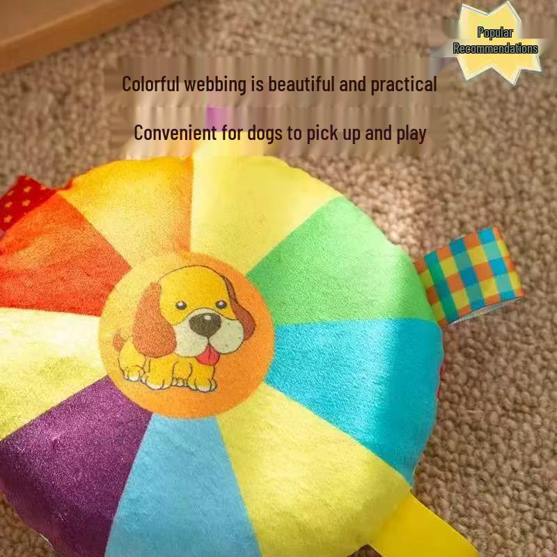 Interactive Plush Dog Frisbee - Sounding, Bite-Resistant for Training Border Collies