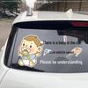 Baby On Board: Please Drive Slowly - Cartoon Waterproof Reflective Rear Window Sticker
