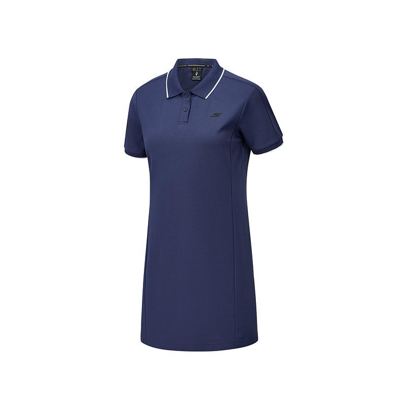 Skechers Sports Knitted Casual Moisture-Wicking Quick-Dry Breathable Short Sleeve Dress Women dresses P226W021-00DU S