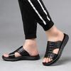 Slippers Men's Leather New Summer Casual Beach Sandals Men's Personality Wear Cool Slippers Leather Sandals