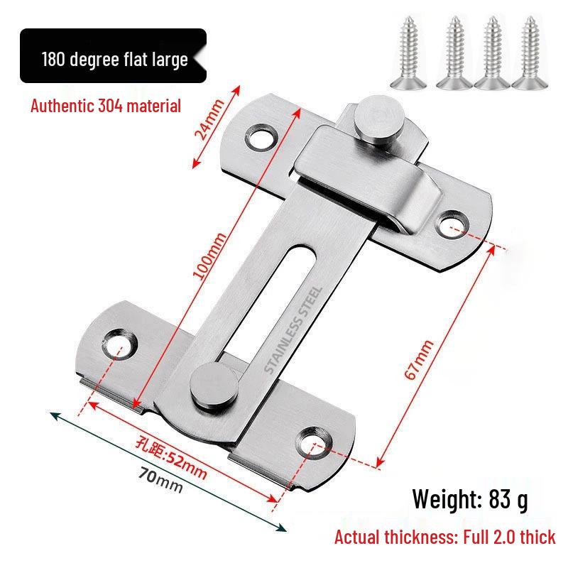 Modern Black Stainless Steel Door Buckle Latch for Pet Cage or Barn Sliding Doors