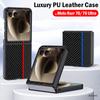 Pentru Motorola Razr 70 Ultra / Razr 70 Carcasă Textură Fibra Fashion Piele PU + Plastic Protecție Dură Capac Spate Capa