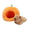 22cm Cute Pumpkin Nest Capybara Plush Toy Movie Stuffed Animals Adorable Stuffed Capibara Doll Birthday or Holiday Gift for Kids