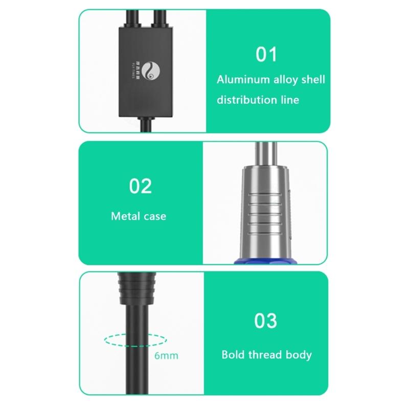 6.35mm 1/4inch Splitter Adapter Cable Male to Double Male Single Channel/Double Channel Stereo Y Type Aux Cord Wire