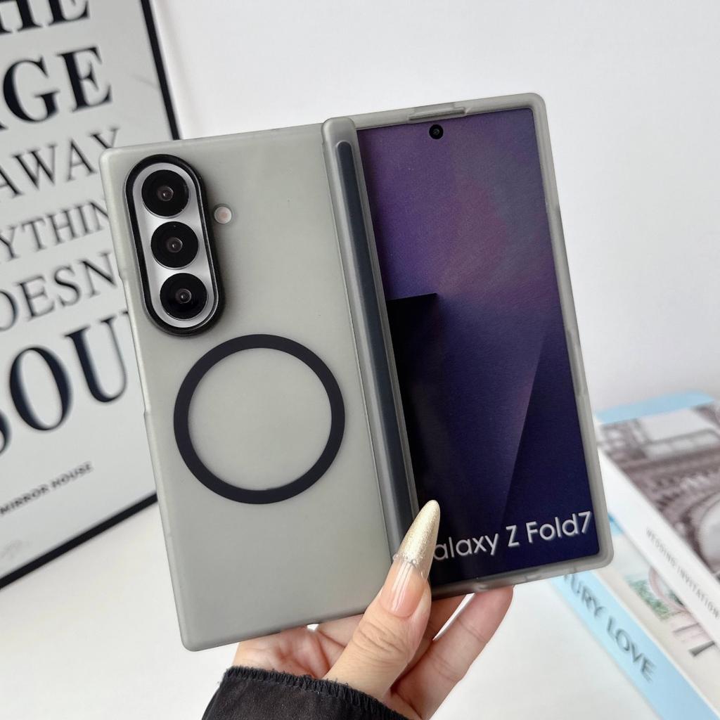 Magnetic Phone Cover for Samsung Galaxy Z Fold8 Ultra Fold 8 7 6 5 Case Bumper for Magsafe Front Matte Frame Hinge Protection