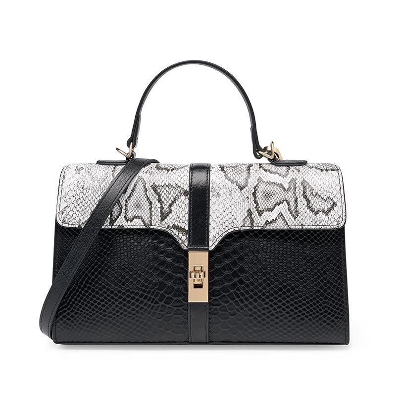 Big crocodile pattern shoulder bag generation niche leather women's bag high quality snake pattern handbag