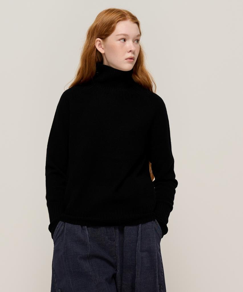 CARGOBROS FOR WOMAN Premium Wool Wholegarment High-Neck Knit (Black)