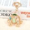 Pumpkin Carriage Keychain Fairy Tale Pumpkin Coaches Key Ring with Rhinestones Enamel Sparkling Car Accessory for Women Girls