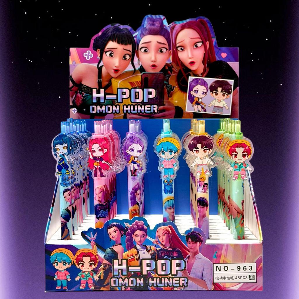 6-teiliges KPop Hunters Gel-Stifte-Set - Rumi Mira Zoey Saja Cartoon-Stifte, Schulschreib- und Zeichenbedarf für Jungen Mädchen Geschenke
