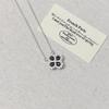 Hai Rui Women's Four-Leaf Clover Necklace - Full Diamond Inlaid Pendant with Versatile Snowflake and Colorful Diamond Flower Elements