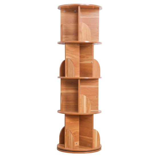 Spinning Bookshelf 360 Rotation Display 4 Tier Floor Standing Bookcase Small Corner Bookcase for Small Space Kids Room Book Storage Organizer