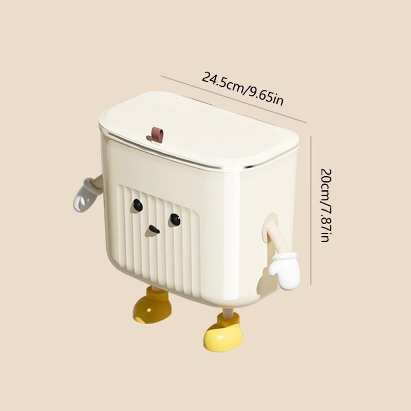 Wall Mounted Kitchen Trash Can Large Capacity Kitchen Garbage Bin with Lid Decors