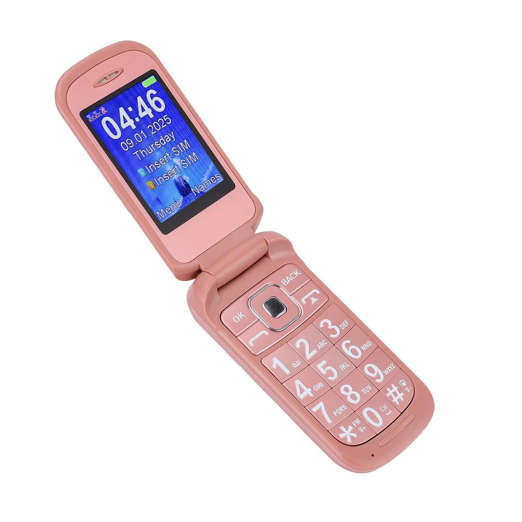 2G Entsperrtes Klapphandy Dual-SIM Klapphandy mit Dual-Display Große Tasten Taschenlampe Lautstarke Lautsprecher