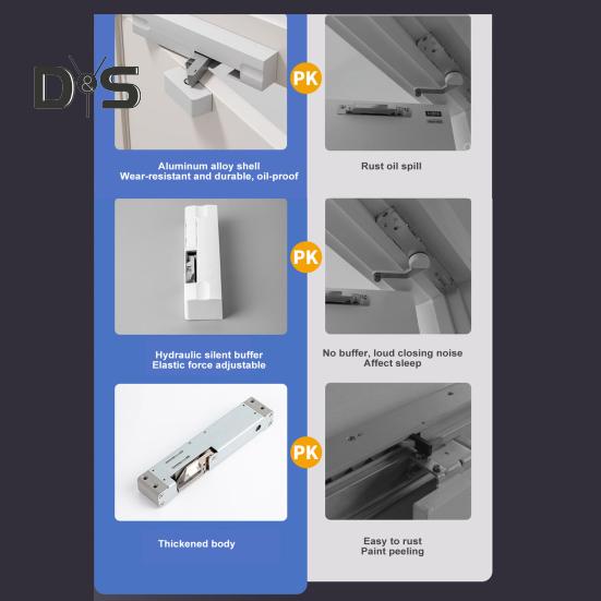 Automatyczny samozamykacz do drzwi bramowych W pełni regulowany Mocny, nośny, uniwersalny, prosty montaż Akcesoria do samozamykaczy do drzwi