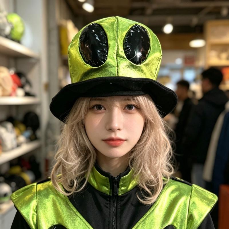 Punk UFO Brimless Alien Hat For Men Women Kids Cosplay And Daily Fashion Anime Event Gathering Photoshoots Headpiece