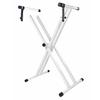 Detachable Double X-Type Keyboard Stand with White Finish