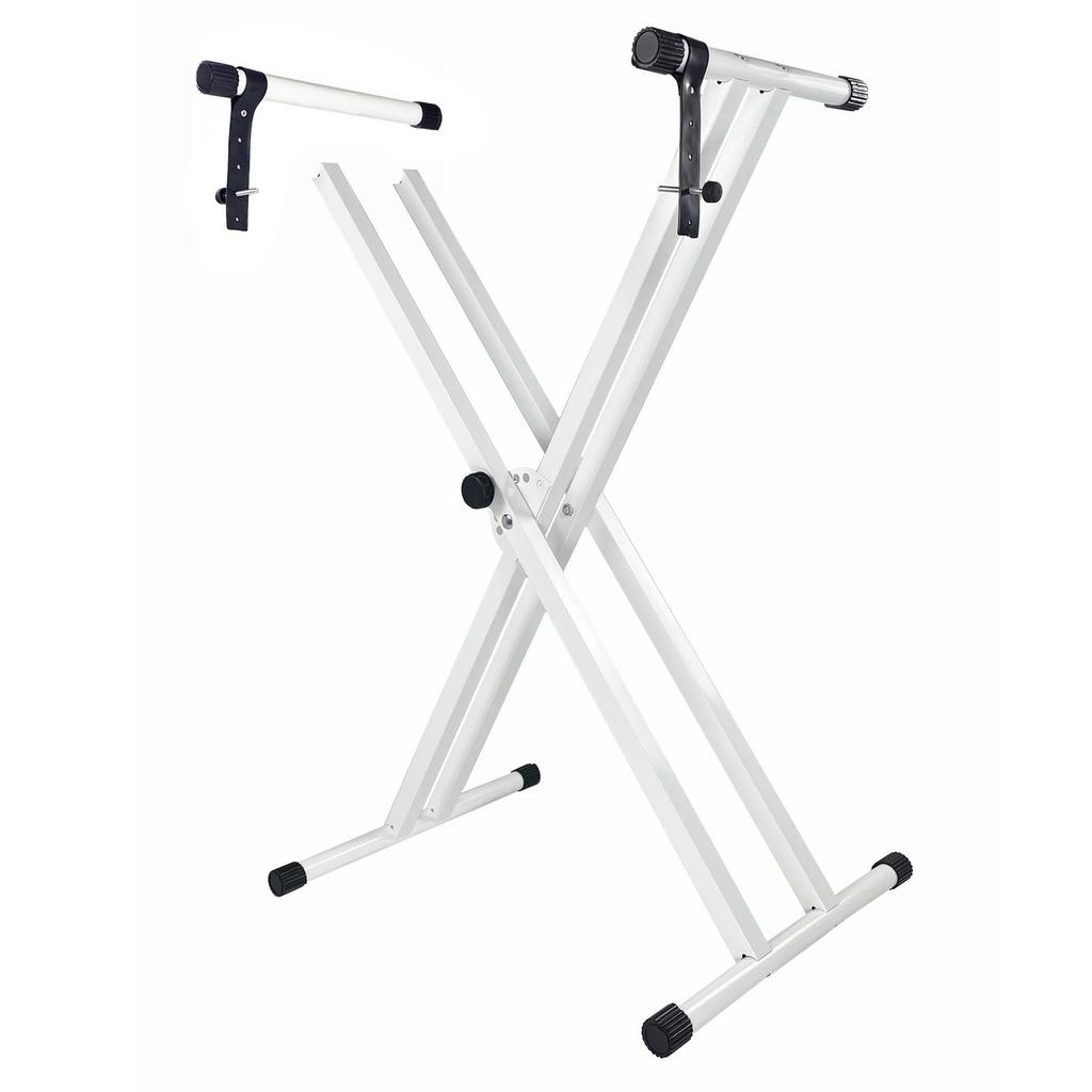 Detachable Double X-Type Keyboard Stand with White Finish