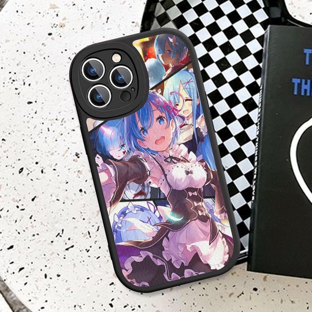 ReZERO Ram Rem Phone Case Hard Leather For iPhone 14 13 12 Mini 11 14 Pro Max Xs X Xr 7 8 Plus Fundas
