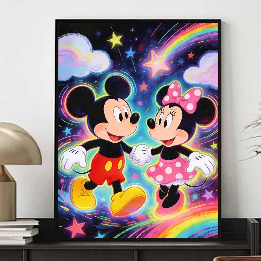 Disney Diamonds Full Diamond Art Painting Kit Mickey Minnie Home DecorDreamy Rainbow Stars (119 Characters)