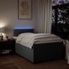 Vidaxl Letto Continentale Con Materasso, Grigio Scuro, 120X190Cm Tessuto