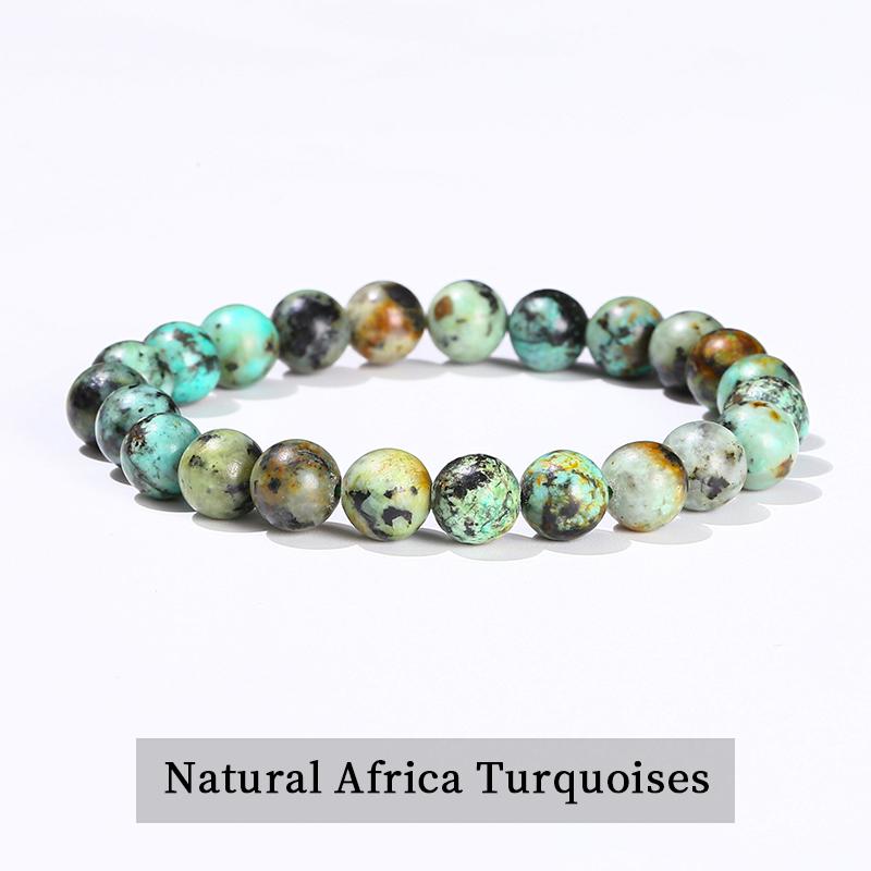 JD Natural Stone Beads Bracelet Amethyst Tiger Eye Crystal Quartz Agate Gem Beads Bangles Women Men Reiki Healling Jewelry Gift