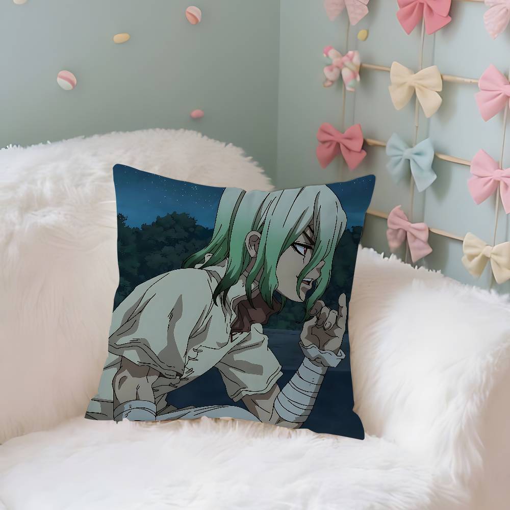 Dr. Stone Case Plush Fabric Soft Pillowcase Double Sided Print Cushion Cover Household Gifts