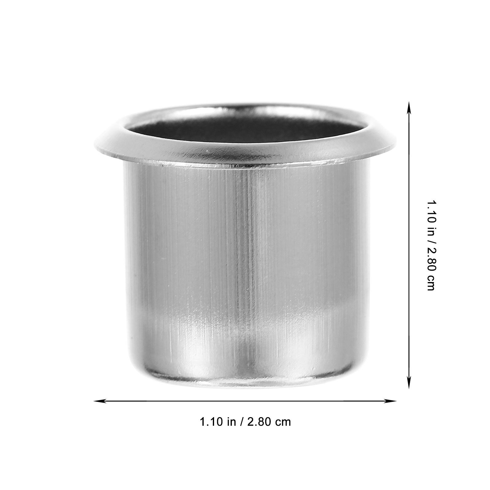 

4Pcs Iron Cups Metal Tea Light Holders for Living Room Kitchen Decor Container Drip Protector Warm Lighting серебряный