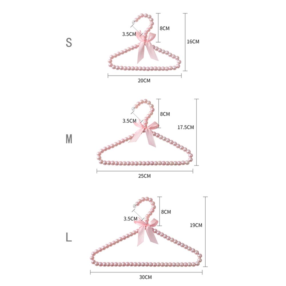 5pcs Pet Clothes Hanger Artifical Pearl Bow Rack Dog Hanger Plastic Pearl Bead Clothes Hangers Cat Clothing Kid Hangers Orga
