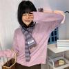 Weicher gestreifter Strickschal Warmer, kuscheliger Stoff Einfaches Etikettendesign Für den Winter, tägliches Tragen, Pendeln
