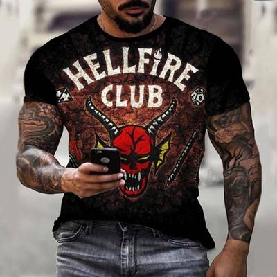 3D-Druck T-Shirt Demon Weird Top Street Herren T-Shirt Totenkopf O-Ausschnitt Mode Herren Top Kurzarm Sommer Herren T-Shirt