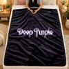 Flannel BlanketDeep Purple Warm Soft Throw Blanket for Indoor Sofa Bed Living Room Use