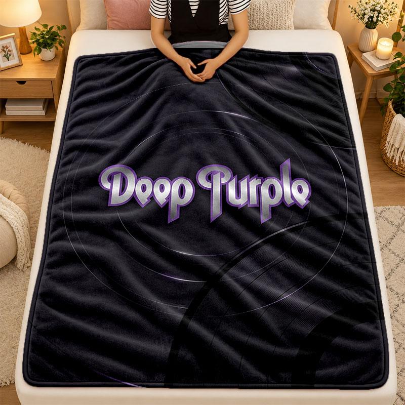 Flannel BlanketDeep Purple Warm Soft Throw Blanket for Indoor Sofa Bed Living Room Use