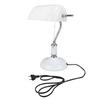 Bankers Table Lamp White Glass Vintage Style Desk Lamp with Retro Pull Chain Switch Reading Table Lamp