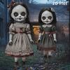 Set of 2 Halloween Garden Stakes featuring 2D Flat Creepy Boy Ghost Decorative Yard Stakes for Spooky Outdoor Decor