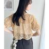 DIMANAF New 2025 T-Shirt Women Knitting Short Sleeve Hollow Lace Summer Style Basic Tops Tees Loose Clothing