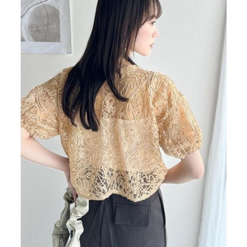 DIMANAF New 2025 T-Shirt Women Knitting Short Sleeve Hollow Lace Summer Style Basic Tops Tees Loose Clothing