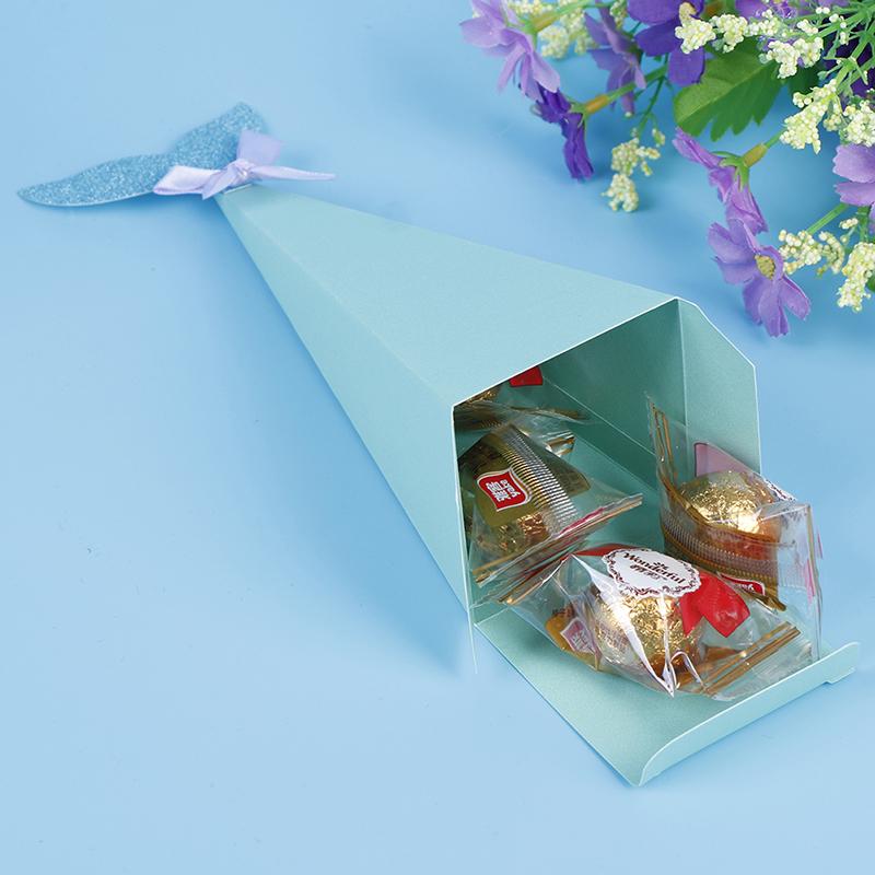 10Pcs Mermaid Gift Boxes Sweet Paper Candy Box Mermaid Birthday Party ...