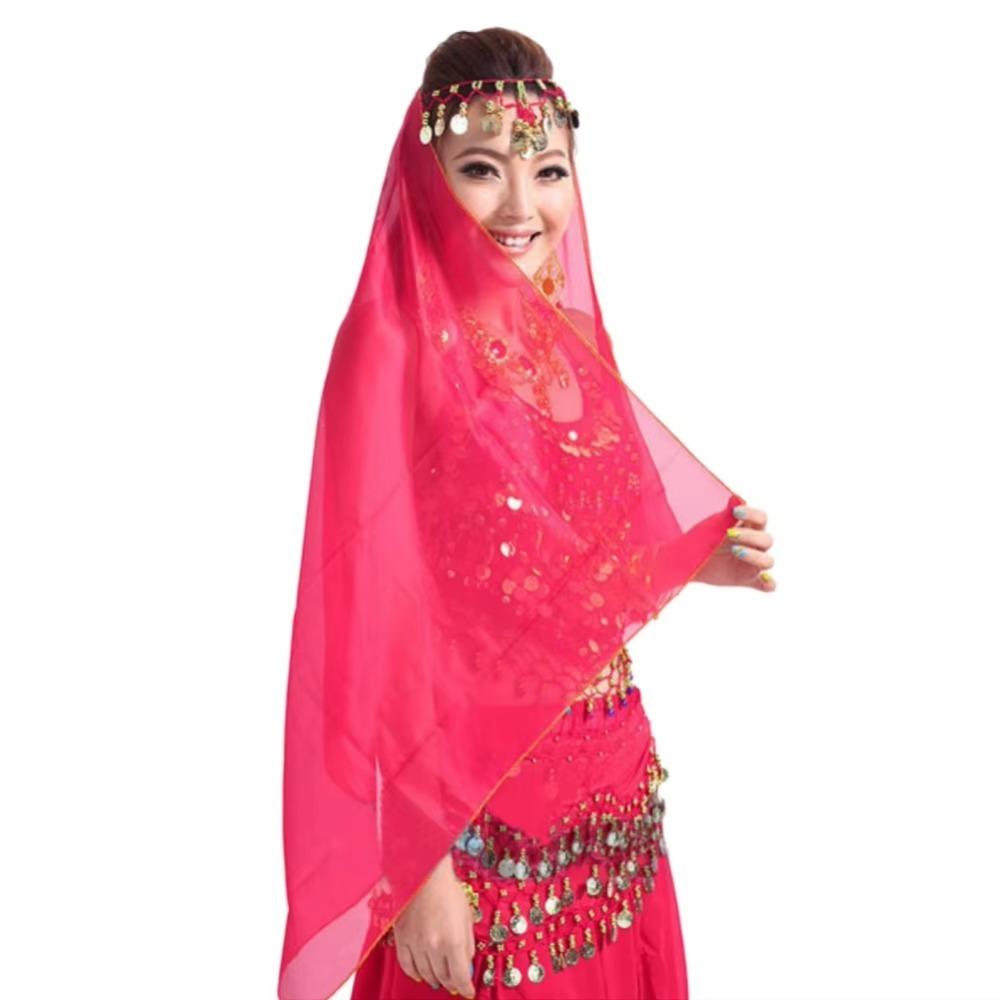 Chiffon Belly Dancing Scarf Solid Color Women Headdress New Indian Dance Headband  Show Costumes