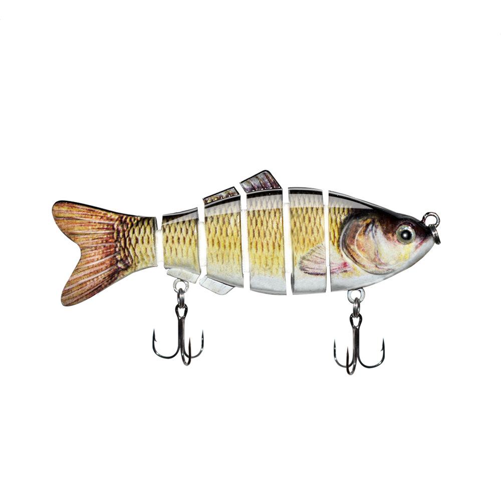 Fishing Lure 5 Segments Crank 3D Eyes Fish Shape Tackle Hook 10cm/17g 1pc