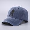 Cotton Denim Washed Baseball Cap with Men's and Women's Printed Ape Man Hat Suitable for Outdoor Sun Protection, Adjustable