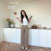 Soft Waxy Herringbone Wide-leg Pants Spring and Summer Breathable Thin Loose Casual Pants Versatile High-waisted Thin Lazy Straight-leg Pants