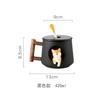 Cute Cartoon Animal Shiba Inu Ceramic Mug Creative Men And Women Couple With Lid Spoon Drinking Water Coffee Cup