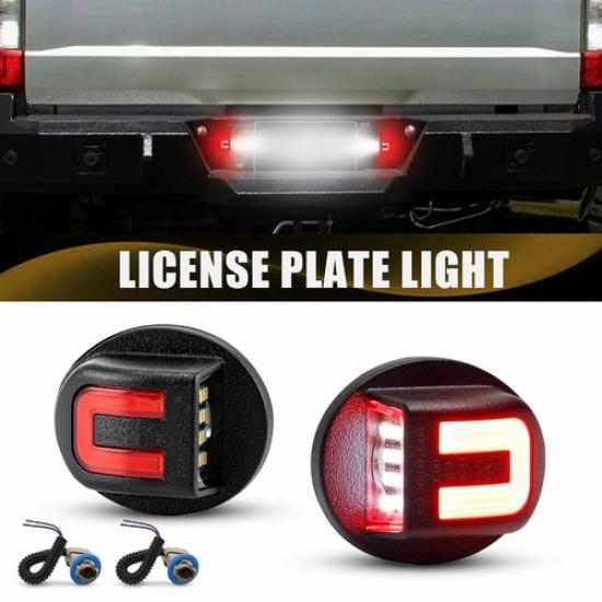 Pair License Lights Plate Set of 2 Driver & Passenger Side White&Red for Ford