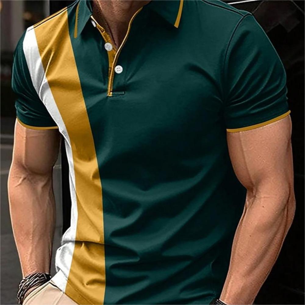 Men's Polo T-shirt Button Casual