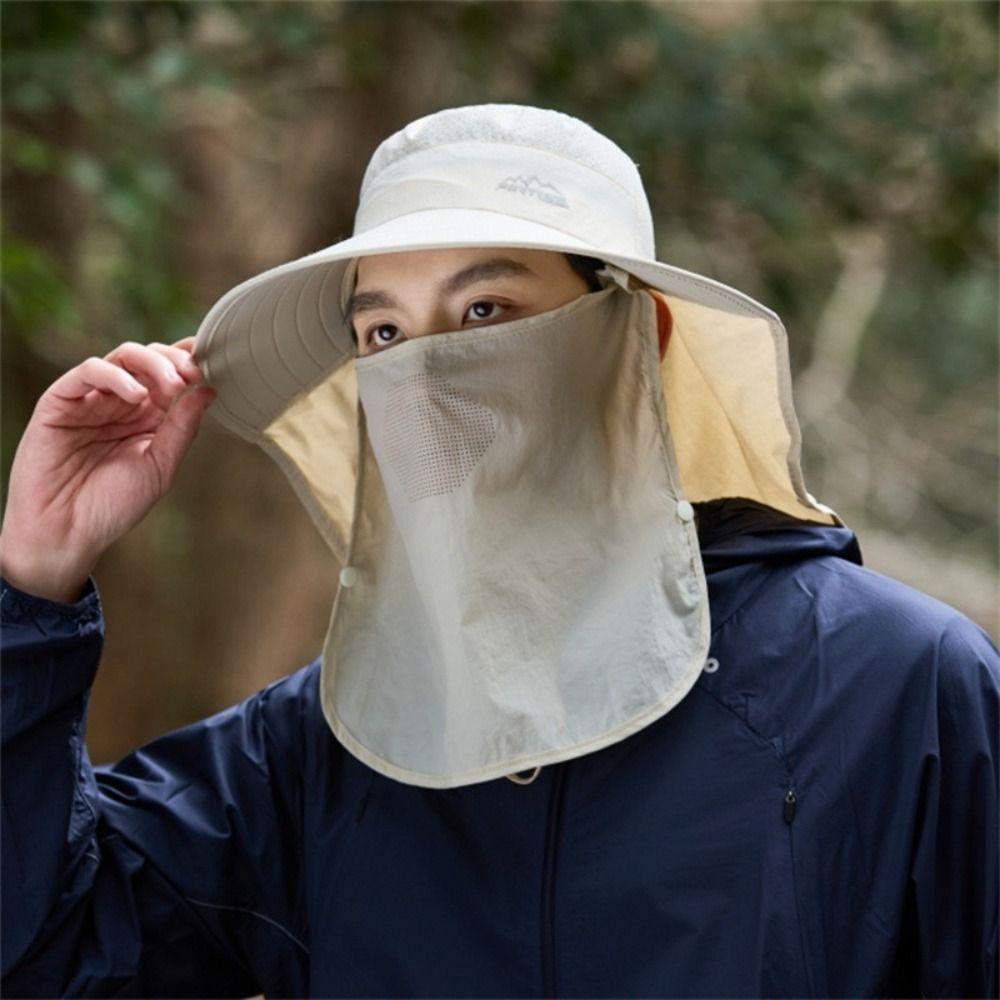 Removable Fisherman's Hat Sunscreen Face Mask Hat Fashion Male Sun Hats  Outdoor